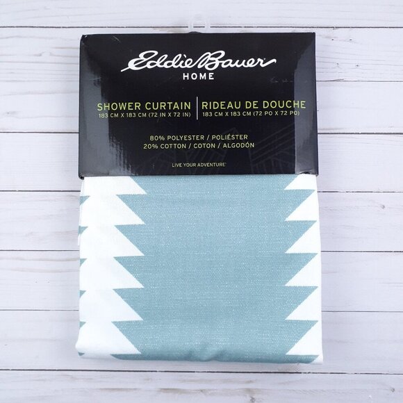 Eddie Bauer Other - Eddie Bauer Fabric Shower Curtain 72x72 Teal Stripe